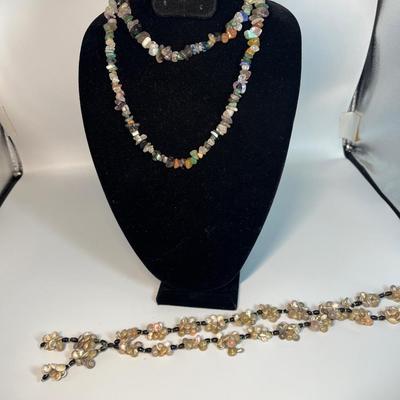 Stone and shell necklaces