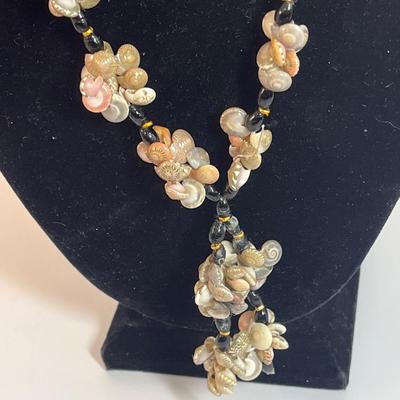 Stone and shell necklaces