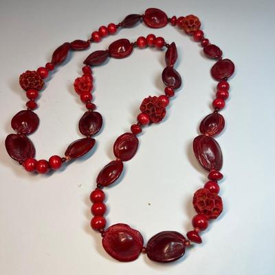 Unusual red necklace