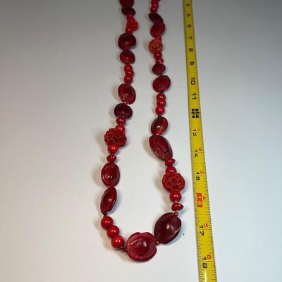 Unusual red necklace