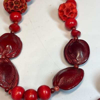 Unusual red necklace