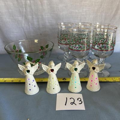 Christmas Glass and Decor Lot