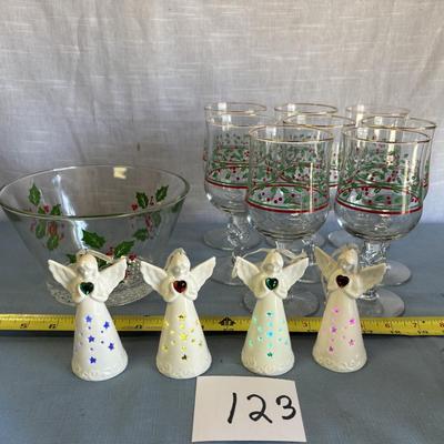 Christmas Glass and Decor Lot