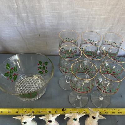 Christmas Glass and Decor Lot