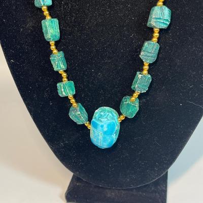 Vintage Revival Scarab Egyptian Beetle necklace