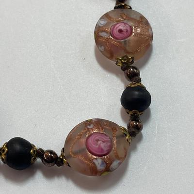 Vintage art glass beaded necklace