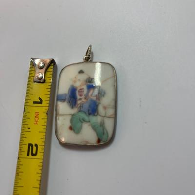 Vintage Chinese porcelain pendant