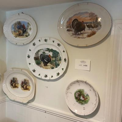 K488 Antique Porcelain Turkey Serving Platters