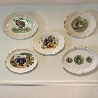 K488 Antique Porcelain Turkey Serving Platters