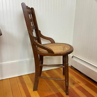 K493 Antique Victorian Folding Sewing Table With Chair & Accessories