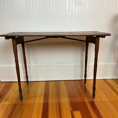 K493 Antique Victorian Folding Sewing Table With Chair & Accessories