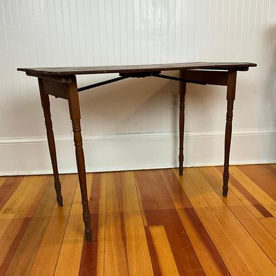 K493 Antique Victorian Folding Sewing Table With Chair & Accessories