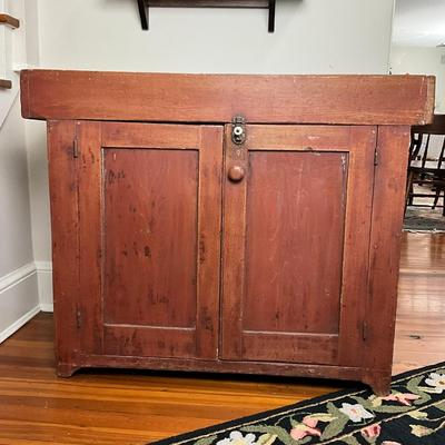 D495 Antique Red Painted Dry Sink