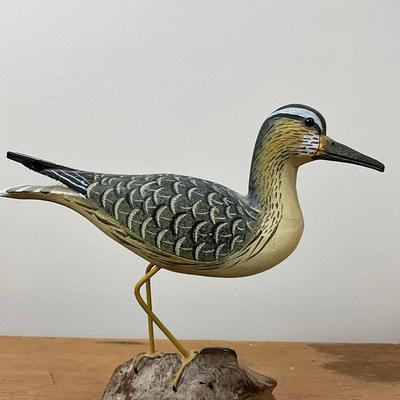 D507 Handcarved Sandpiper Decoy By Rollins Bradshaw