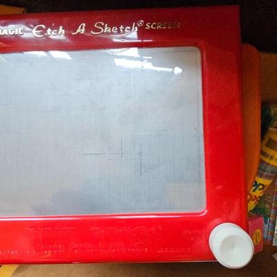 Box of toys, Dr Set, Etch a Sketch