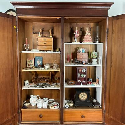 UBC521 Antique Two Door Armoire with Shelves