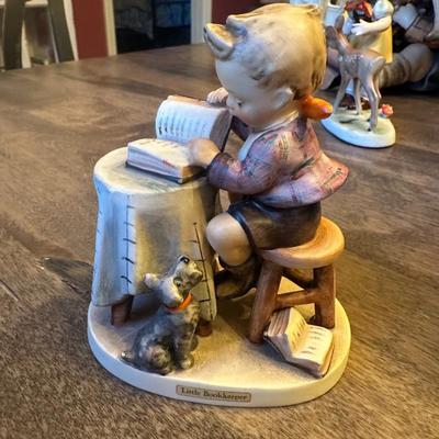 Sale Photo Thumbnail #511: Hummel #306 Little Bookkeeper TMK-5 Boy With Dog Reading At Table