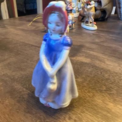 Sale Photo Thumbnail #516: GIRL IN BLUE DRESS AND RED BONNET ORNAMENT