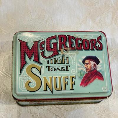 Vintage snuff tin and marbles