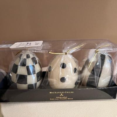 Mackenzie-Childs egg shaped candles