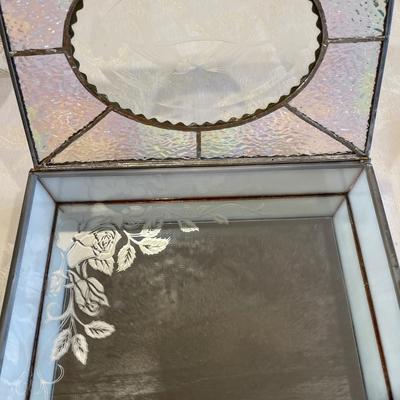 Etched bird glass box