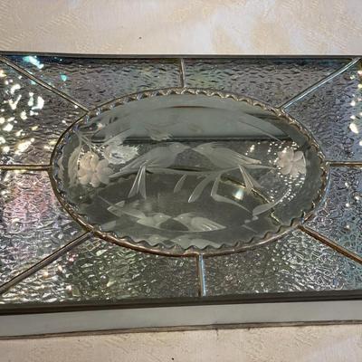 Etched bird glass box