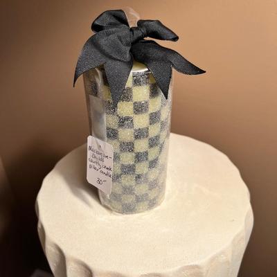 Mackenzie-Childs Courtly Check pillar candle