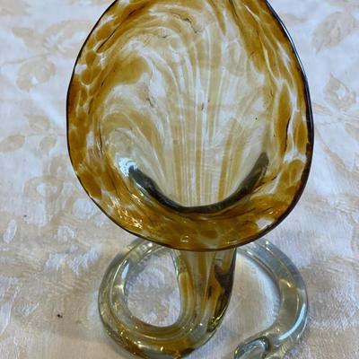 Hand blown lily glass vase