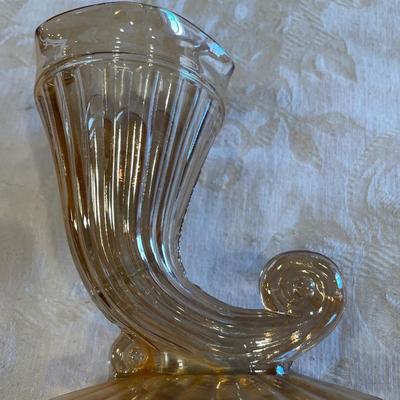 Marigold carnival cornucopia glass