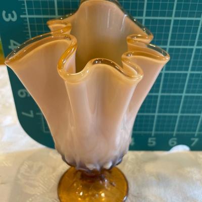 Fenton cameo lily of the valley vase