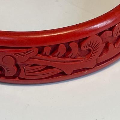 Two vintage Chinese Cinnabar bracelets