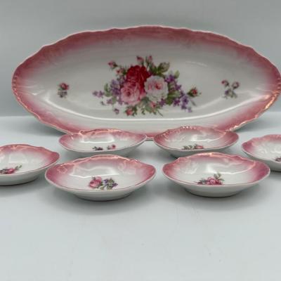 Germany Oval Dish Set with Rose Design