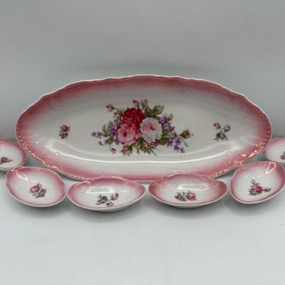 Germany Oval Dish Set with Rose Design