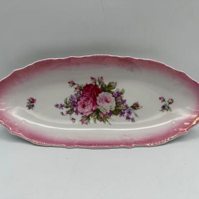 Germany Oval Dish Set with Rose Design