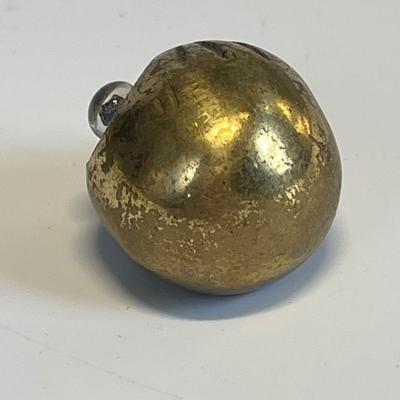 Vintage brass owl head mini paperweight