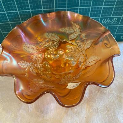 Marigold carnival footed bowl