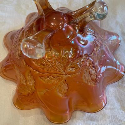 Marigold carnival footed bowl