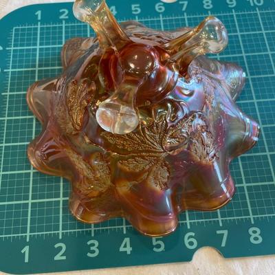 Marigold carnival footed bowl
