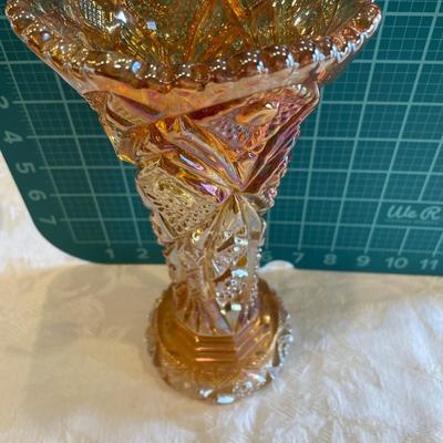 Imperial glass hobstar marigold vase
