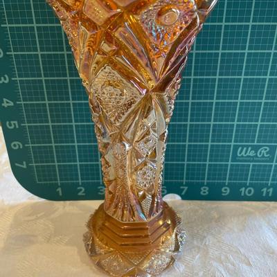 Imperial glass hobstar marigold vase