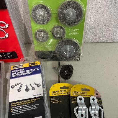 Hose clamps wire wheels, and mounting D rings