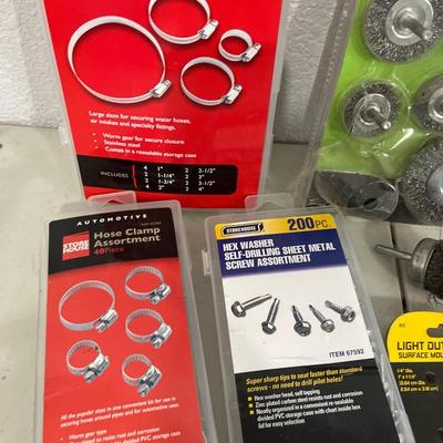 Hose clamps wire wheels, and mounting D rings