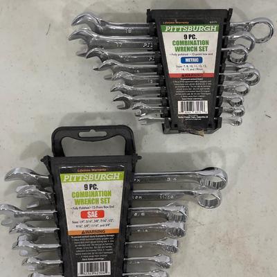 Pittsburgh metric and SAE combination wrench sets