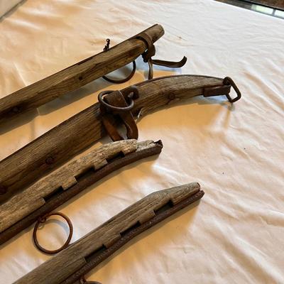 Two pairs Hames - Wood & Metal Horse Harness (LR-RG)