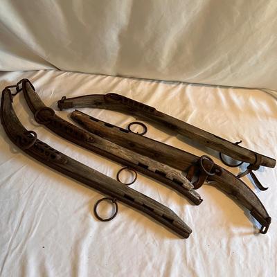 Two pairs Hames - Wood & Metal Horse Harness (LR-RG)