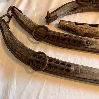 Two pairs Hames - Wood & Metal Horse Harness (LR-RG)