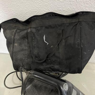 Dustbuster, accessories and tool bag