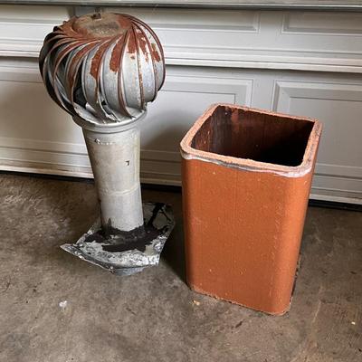 Metal Roof Turbine & Ceramic Chimney Pot (G-RG)