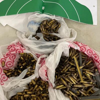 Spent shell casings, and two targets