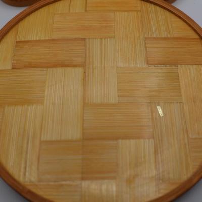 Vintage Glass Top Florida Tray and Coasters